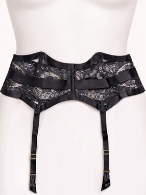 NWT MD LG Victoria's Secret Discontinued Very Sexy Black Lace Garter Belt Straps